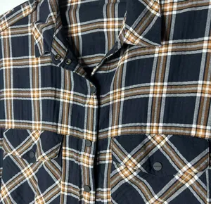 Classic Sanctuary navy plaid tunic-style button front shirt featuring a relaxed fit, chest pockets, and roll-tab sleeves for versatile styling. Lightweight and easy to wear with leggings, denim, or layered over a tank. Great casual staple for fall and transitional seasons thumbnail 4