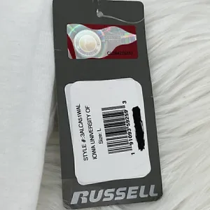 Russell Athletic NEW T-Shirt IOWA University "Go Hawkeyes"Women's Large White Black thumbnail 9