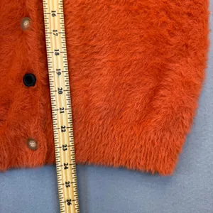 Anthropologie Moon River‎ Fuzzy Eyelash Knit Cardigan Sweater S Balloon Sleeve thumbnail 4
