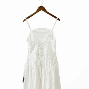 Lulus Modern Adoration White Satin Backless Lace-Up Maxi Dress size XL NWT thumbnail 5
