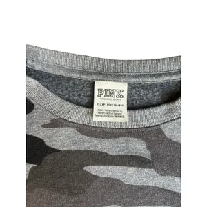 Victorias Secret Pink Gray Black Camo Pull‎ Over Sweater Loose Fitting Size XS thumbnail 3