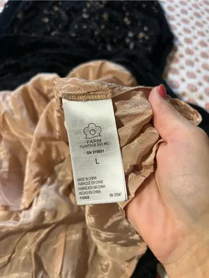 EUC Farm Rio Satin Trimmed Velvet Guipire Midi Dress size large retails $330. thumbnail 6