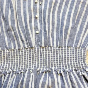Rails Jasmine Parisian Blue Striped Linen Blend‎ Smocked Mini Dress Womens XS thumbnail 10