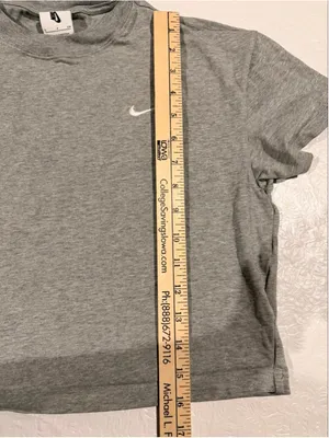Nike Gray Embroidered Swoosh T-Shirt Women Small 100% Cotton Casual Athletic thumbnail 6