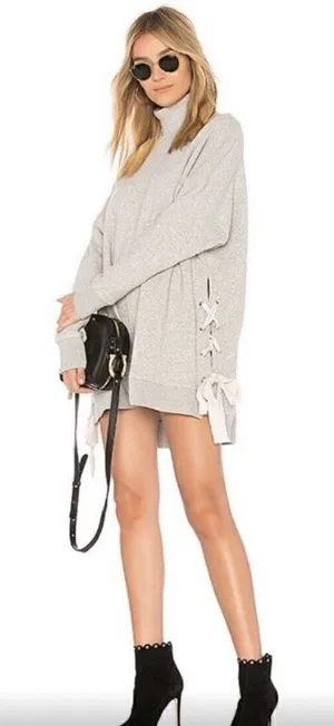 Free People So Plush Side Tie Sweatshirt Top Dress thumbnail 1