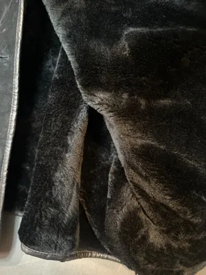 Venezia Womens 26/28 Black Genuine Leather Jacket Plus Size Plush Trim Vintage thumbnail 8