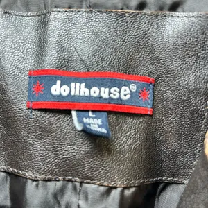 American Vintage Y2K 90s Faux Leather Brown Pleather Jacket Boho Hippie Flower Lace Distressed thumbnail 7