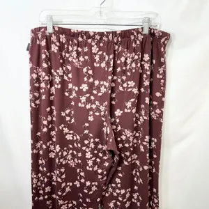 Vince Camuto XL Pajama Set Burgundy Floral Long Sleeve‎ Pants Feminine 651 thumbnail 8