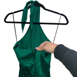 X Revolve Mezcal 100% Silk Maxi Gown In Dark Green thumbnail 7