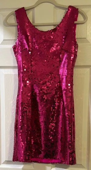 Pink Sequin Sleeveless Dress Size M thumbnail 1