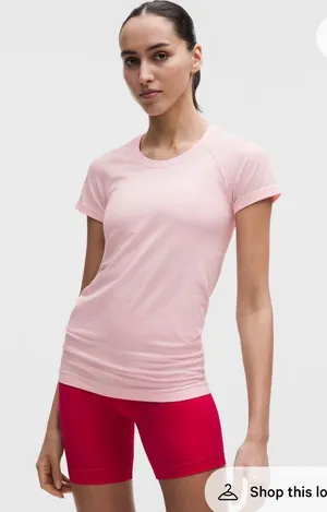 Lululemon light pink swiftly short sleeve thumbnail 1