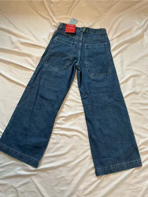 High-Rise Wide Leg Jeans in Dark Indigo thumbnail 6