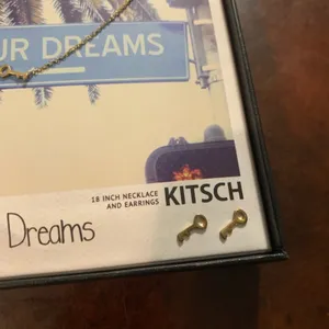 Kitsch Unlock Your Dreams Necklace Earring Set 14K Gold Plated Brass thumbnail 4