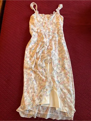 Floral Ruffle Tiered Sundress in Soft Pastels thumbnail 2