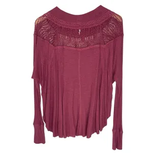 FREE PEOPLE Women’s Spring Valley Lace Trim Long Sleeve Thermal Top thumbnail 5