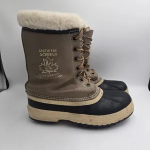 Sorel Arctic Pac Vintage Duck Boots Women’s 9 Brown Leather Wool Lined Canada thumbnail 3