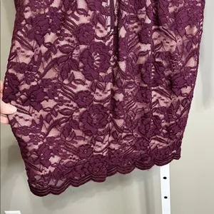 Soieblu Lace Long Sleeve Dress Burgundy Whimsigoth Vampy Dark Romance‎ thumbnail 10