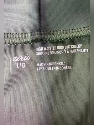 aerie Olive Green Lightweight Shirt-Style Bikini Set thumbnail 9