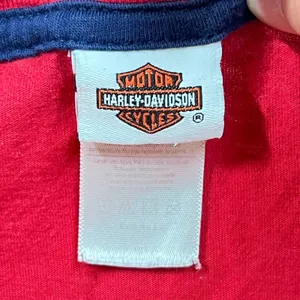 Harley Davidson Sauk Prairie WI Red Graphic T-Shirt Womens American‎ Flag Sleeve thumbnail 3