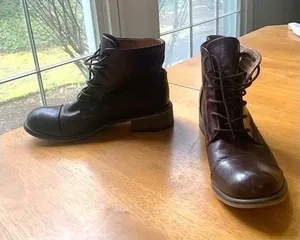 Creator Ankle Leather Booties Boho Chic Brown Lace Up Boots Shoes, Size 38 thumbnail 1