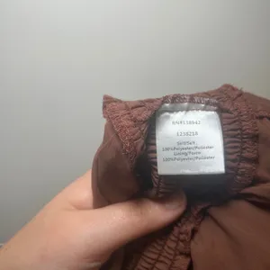 On Twelfth Brown Floral Smocked Peplum Top Long Sleeve V-Neck Large cottage boho thumbnail 6
