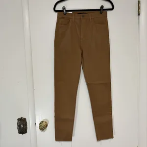 Joe's The Charlie High Rise Skinny Ankle Pants Brown Faux Leather Frayed 29 NWT thumbnail 2