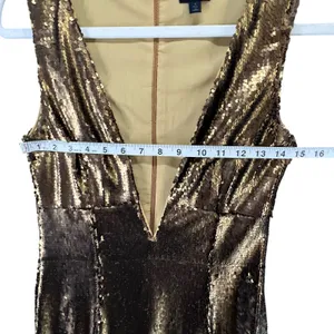 NBD Dinara Mini Dress Womens S Gold Sequin‎ Asymmetrical Sparkly Night Out Party thumbnail 10