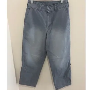 Free People Cleo Washed Chino‎ Pants Gray Roll Tab Hem Size 6 Small thumbnail 4
