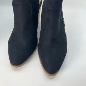 Ccocci Black Suede Cutout Slingback Block Heel Booties Size‎ 6.5 Western Style thumbnail 3