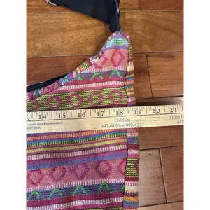 Antik Kraft Bohemian-Style Hobo Shoulder Bag Woven Colorful Pattern Black Strap thumbnail 7