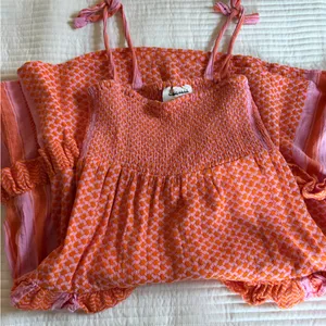 Cecilie Copenhagen Pink & Orange Tiered Tie-Shoulder Dress thumbnail 4