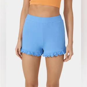Halara medium blue ribbed ruffle Shorts thumbnail 2