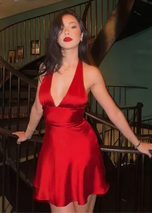 Zara dres red mini Halter Satin Effect wedding party coctail thumbnail 4