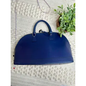 FIORE Women's Saffiano Leather Classic Dome Satchel Bag Made in Italy Navy thumbnail 12