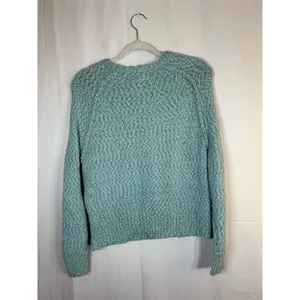 Yes Lola Sweater Womens Size M Blue Green Chunky Knit Crewneck Pullover thumbnail 10