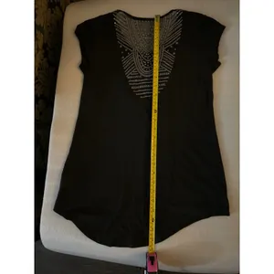 Victoria's Secret Black Sheer Pattern Sequin Short Sleeve Top S Retro Girl Glam thumbnail 9
