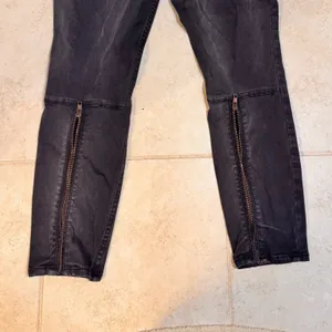 Free‎ People Black Straight Leg Jeans W30 Moto Ankle Zip Stretch Denim thumbnail 8