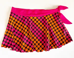 Victoria's Secret Womens Polka Dot Y2K Retro Swim Skirt Cover Up Pink Orange S thumbnail 1