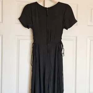 Maeve Anthropologie Black Square‎ Neck Button Front Wide Leg Jumpsuit Size 4 thumbnail 7