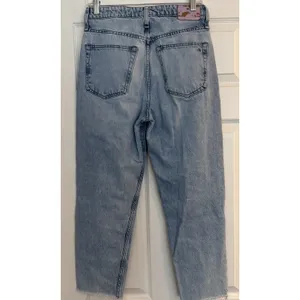Rag Bone Alissa High Rise Barrel Leg Jeans Sz 26 Light Wash Raw Hem‎ Button Fly thumbnail 2