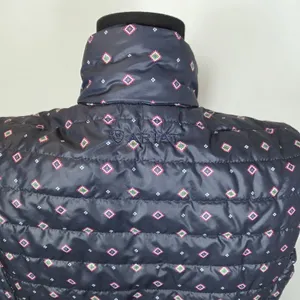 Ariat Puffer Vest Women’s Size Small Blue Floral Silver Reversible Zip Up thumbnail 4