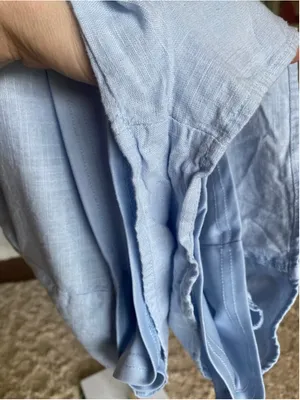 Altar’d State Blue Linen Blend Bow‎ Front Romper Coquette Quiet Luxury Romantic thumbnail 6