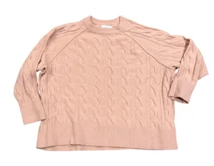Aerie Unreal Cable Knit‎ Sweater Womens XL Pink Crewneck Pullover Casual Soft thumbnail 1