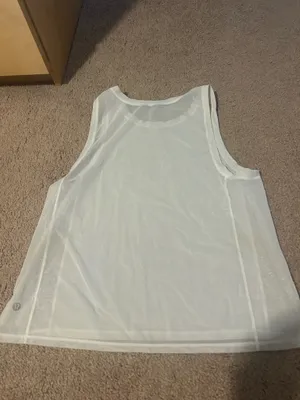Lululemon White Mesh Sleeveless Tank Top thumbnail 5