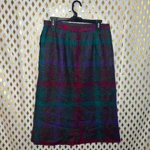 Country suburbans Wool polyester vintage skirt plaid 80s size 12 thumbnail 2