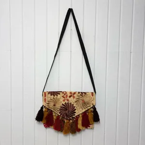 Boho Floral Embroidered‎ with tassels Women's crossbody Bag thumbnail 7