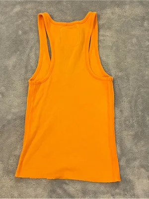 Abercrombie & Fitch Women's Orange Ribbed Tank Top Size Small thumbnail 2