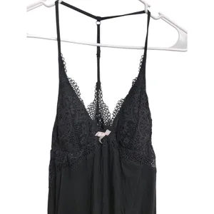 Victorias Secret Y2K Black Lace Babydoll Chemise Nightgown Slip Dress Size M thumbnail 2