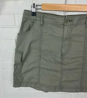 NWT Hollister Green Cargo Utility High Rise Mini Skirt Size L thumbnail 4