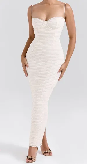House of CB cream maxi dress thumbnail 1